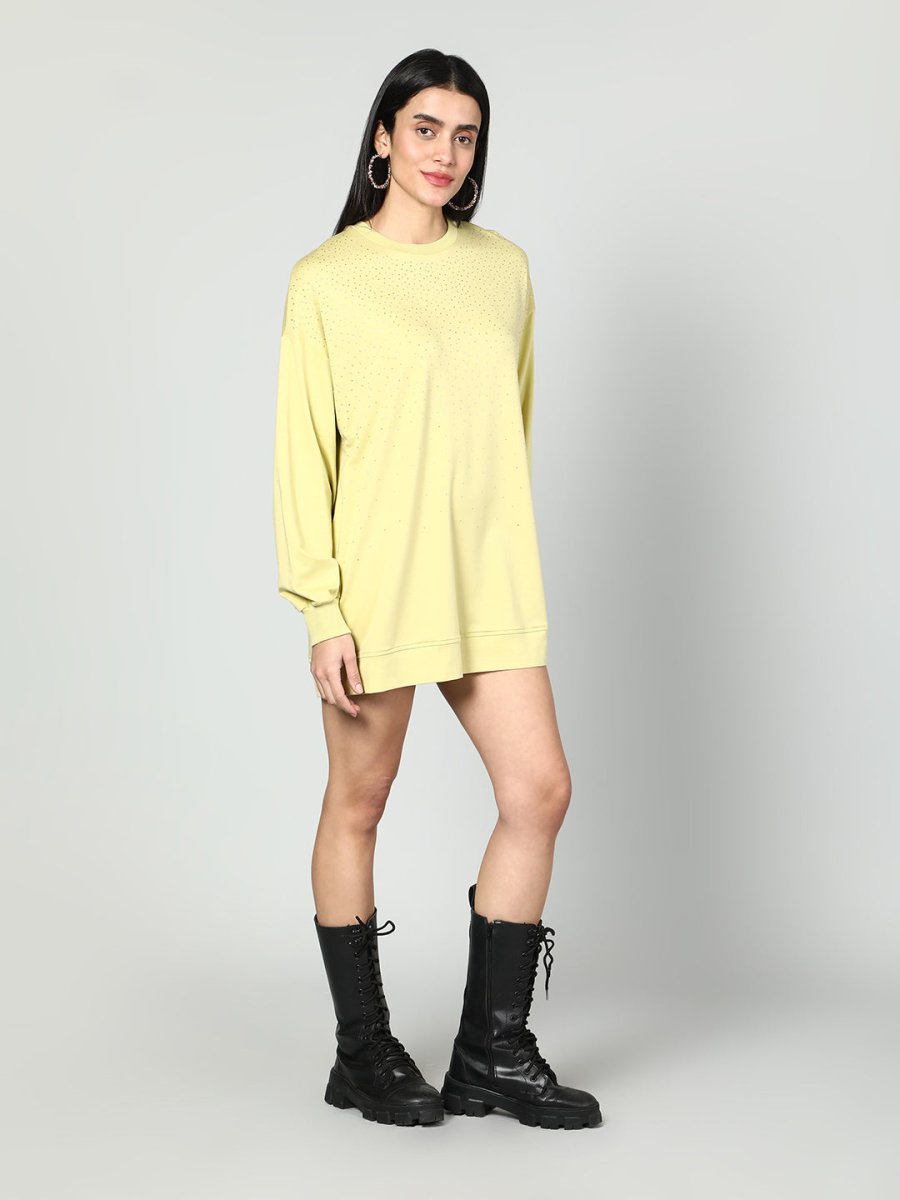 Gaiia Women Embellished Full Sleeves Sweatshirt - GAIIA